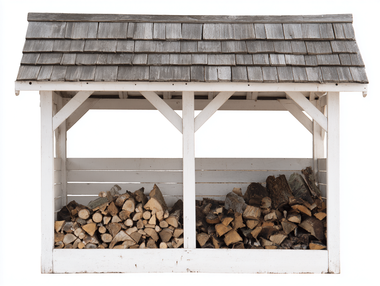 Abri à bûches en bois 216x76x158 cm - blanc-gris - pour jardin style rustique-Vovadohome