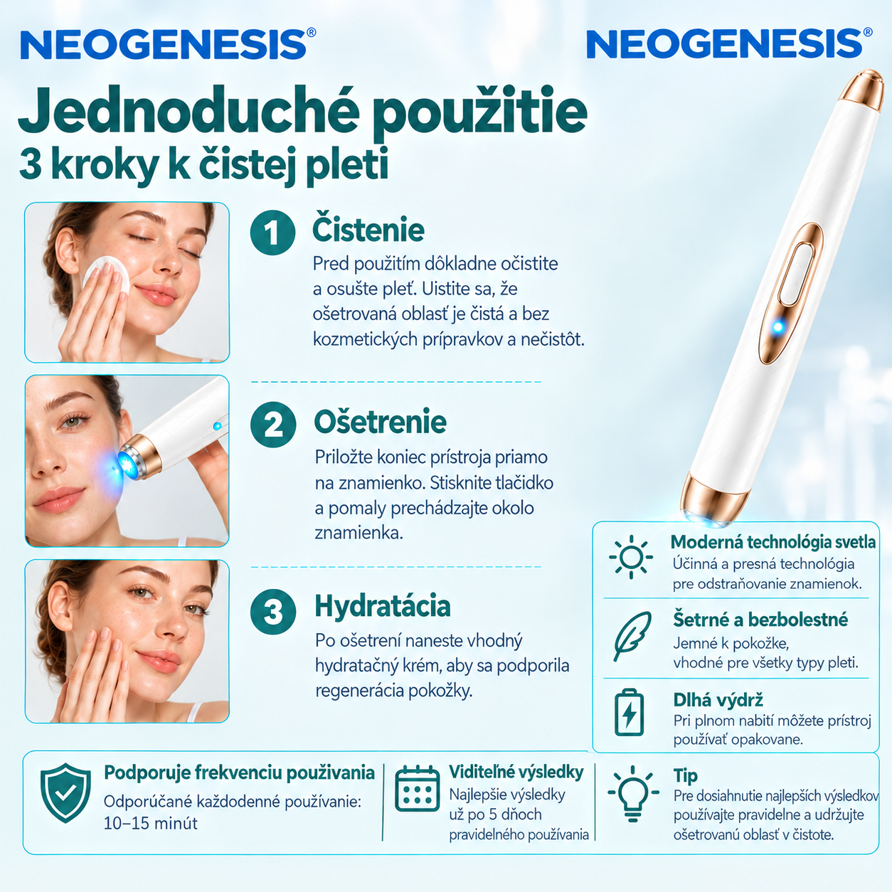 ✨ NEOGENESIS™ 2026 – Multifunkčná starostlivosť o pleť novej generácie v pere: profesionálne riešenie na odstránenie znamienok a nedokonalostí. Neinvazívna technológia bez bolesti a bez jaziev pre zdravšiu a žiarivejšiu pleť. Vyrobené v USA. ✨