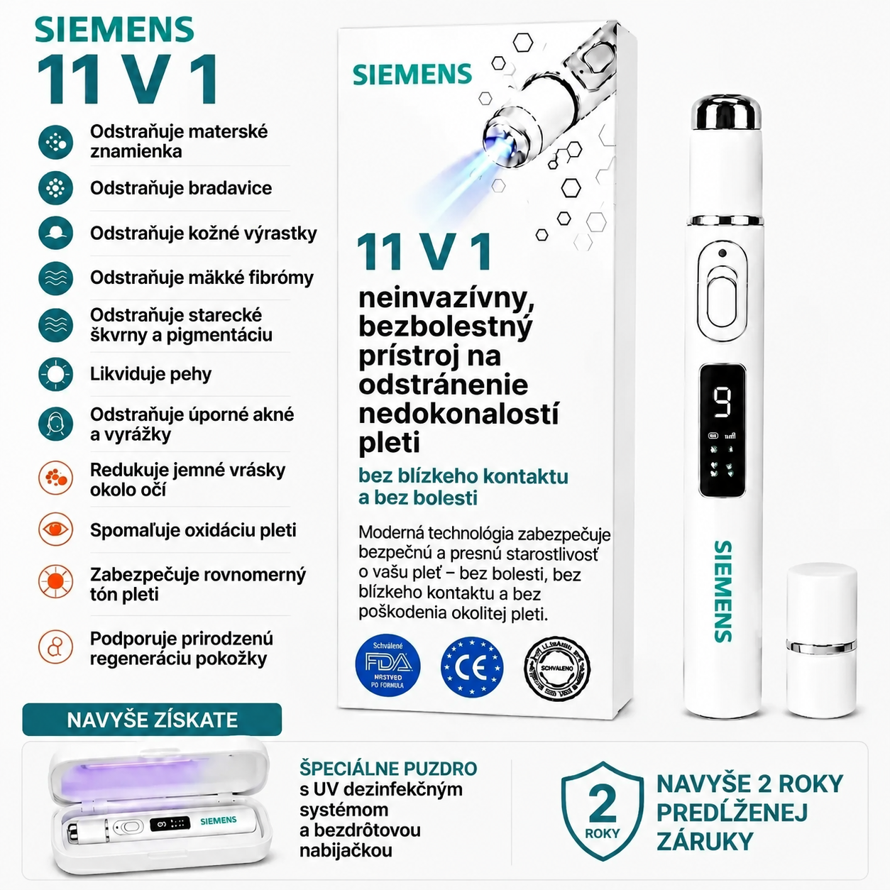 ✨ SIEMENS™ 2026 – Multifunkčná starostlivosť o pleť novej generácie v pere: profesionálne riešenie na odstránenie znamienok a nedokonalostí. Neinvazívna technológia bez bolesti a bez jaziev pre zdravšiu a žiarivejšiu pleť. Vyrobené v USA. ✨