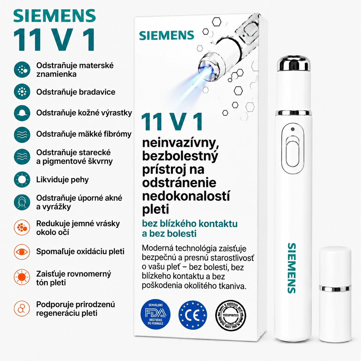 ✨ SIEMENS™ 2026 – Multifunkčná starostlivosť o pleť novej generácie v pere: profesionálne riešenie na odstránenie znamienok a nedokonalostí. Neinvazívna technológia bez bolesti a bez jaziev pre zdravšiu a žiarivejšiu pleť. Vyrobené v USA. ✨