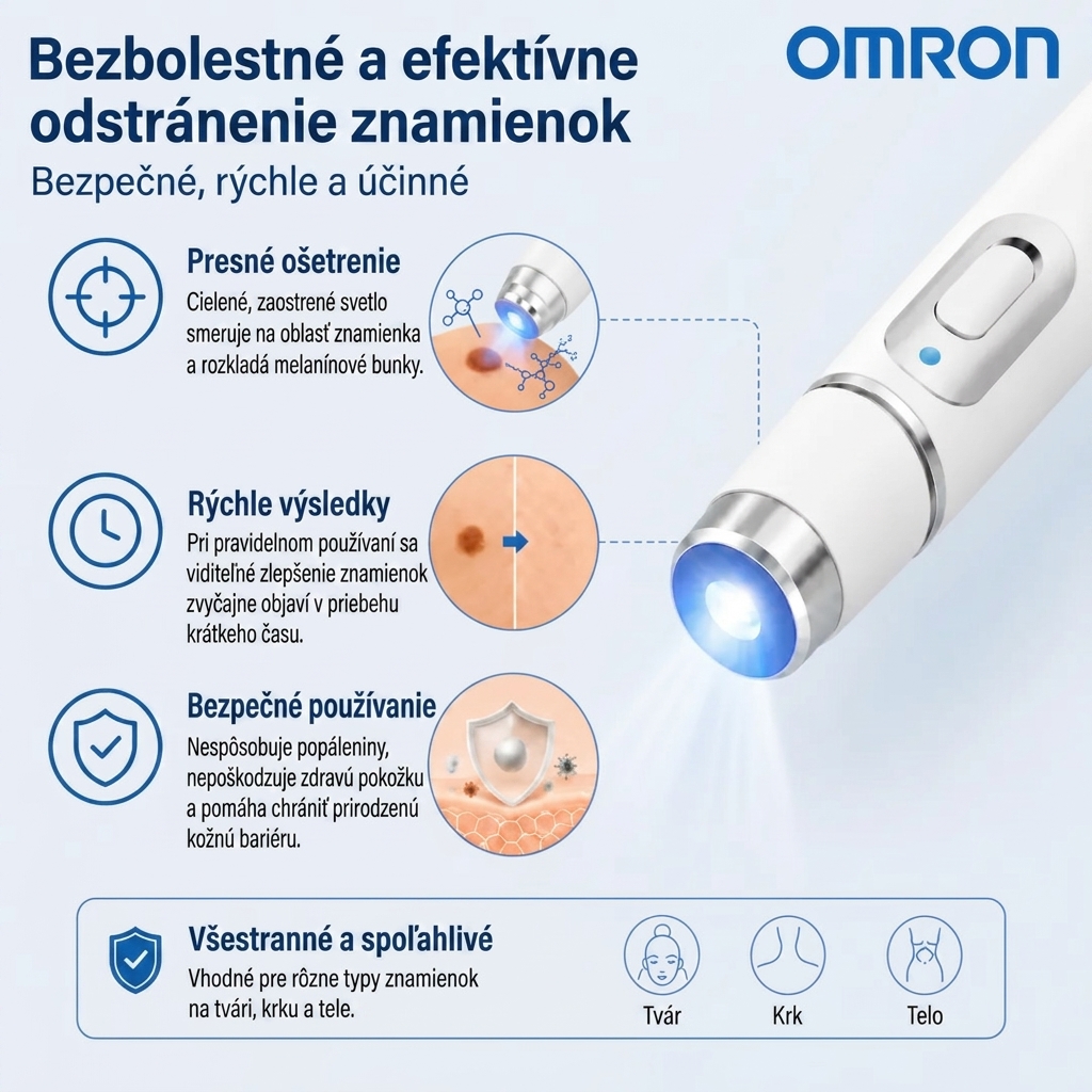 Multifunkční pero na odstraňování znamének po celém těle Omron™ – nejnovější model 2026, bezbolestné a neinvazivní řešení pro péči o pokožku. Umožňuje rychlé odstranění znamének z pohodlí vašeho domova, a to zcela bez jizev. Vyrobeno v USA.