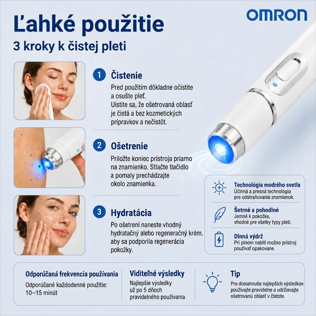 Multifunkční pero na odstraňování znamének po celém těle Omron™ – nejnovější model 2026, bezbolestné a neinvazivní řešení pro péči o pokožku. Umožňuje rychlé odstranění znamének z pohodlí vašeho domova, a to zcela bez jizev. Vyrobeno v USA.