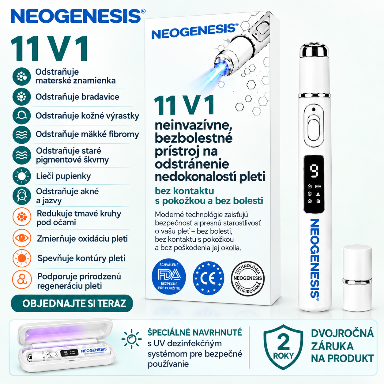 ✨ NEOGENESIS™ 2026 – Multifunkčná starostlivosť o pleť novej generácie v pere: profesionálne riešenie na odstránenie znamienok a nedokonalostí. Neinvazívna technológia bez bolesti a bez jaziev pre zdravšiu a žiarivejšiu pleť. Vyrobené v USA. ✨