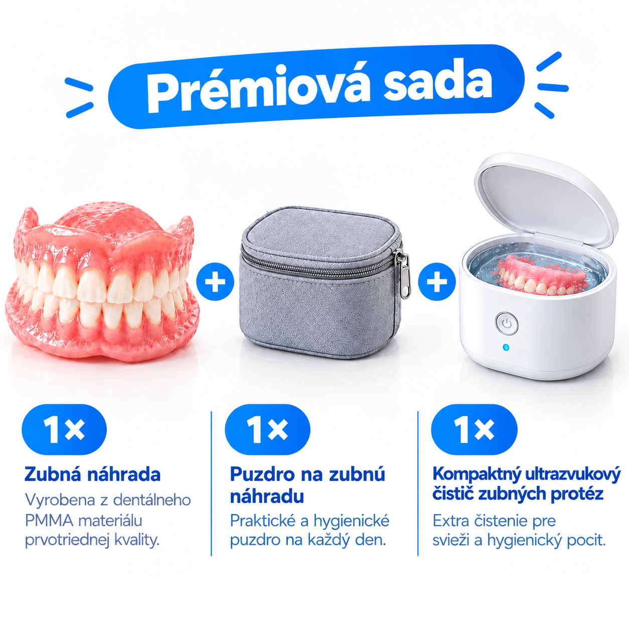 Zubné náhrady z dentálnej PMMA živice – prirodzený odtieň, vysoká odolnosť a pohodlné prispôsobenie ústnej dutine.