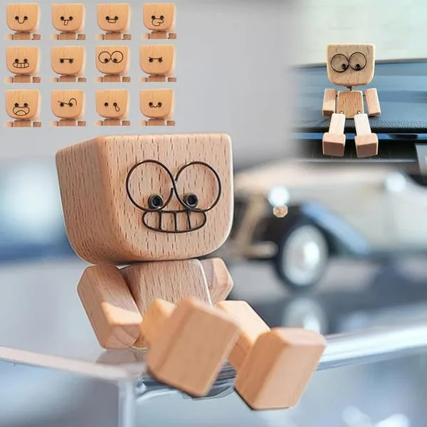 🔥A charming little wooden puppet that can rock and comes with 12 magnetic expressions.