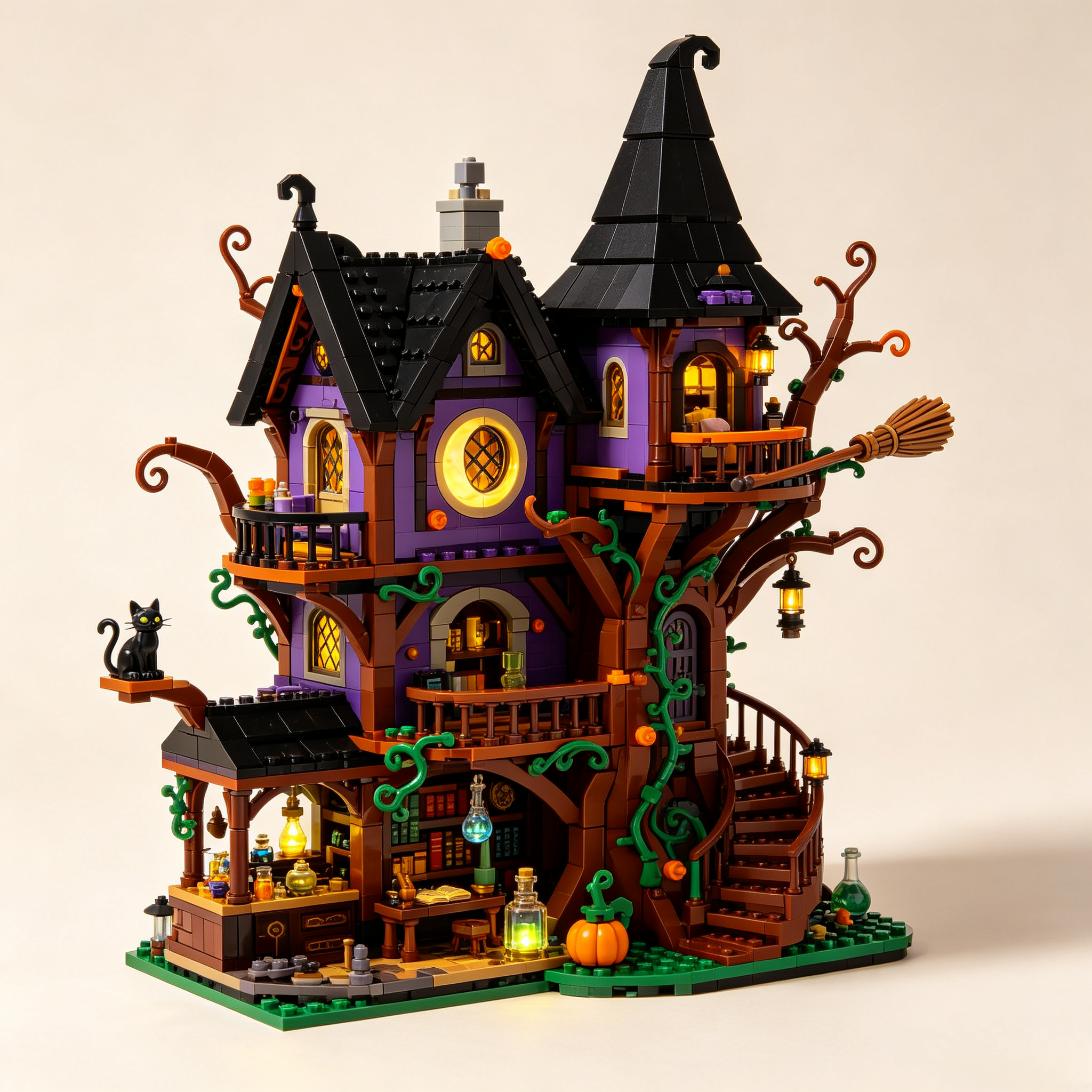 Halloween Witch Tree House Building Set