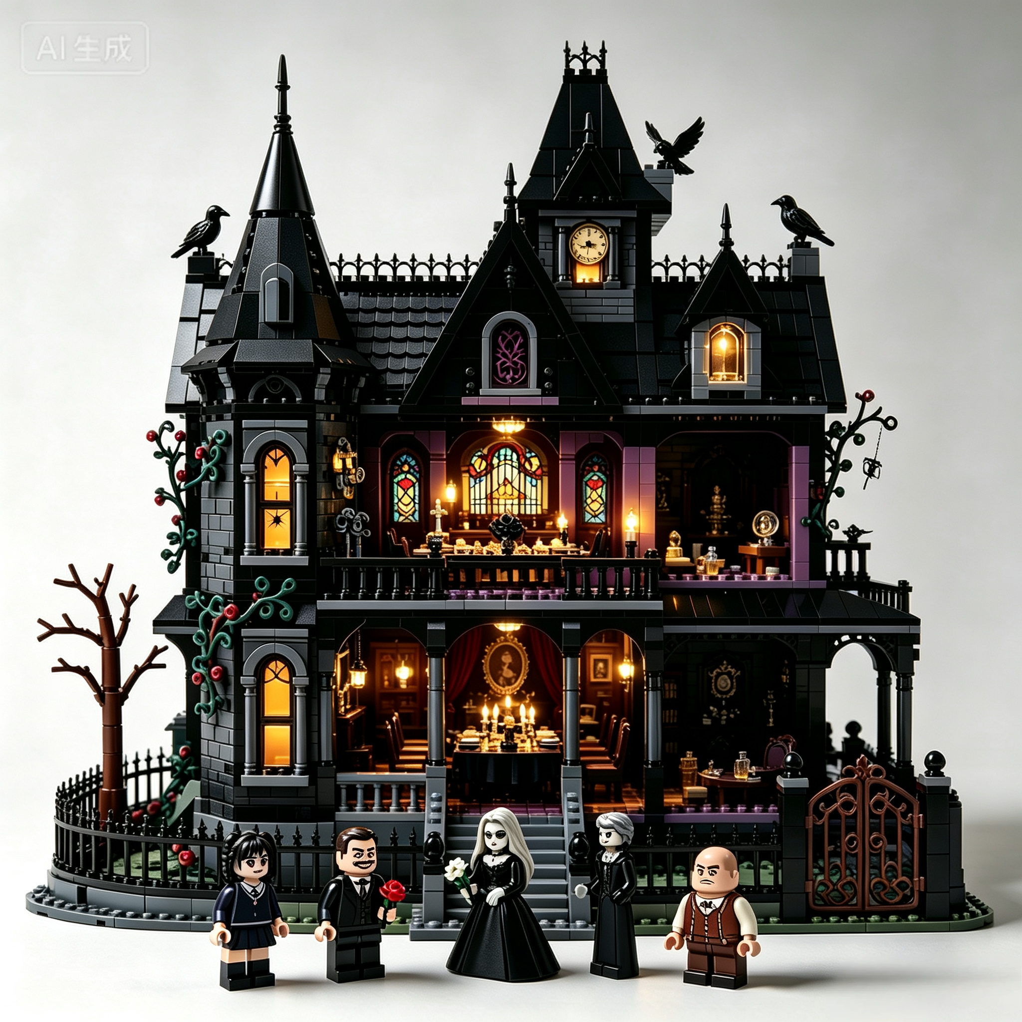 Halloween Gothic Haunted Mansion Building Set