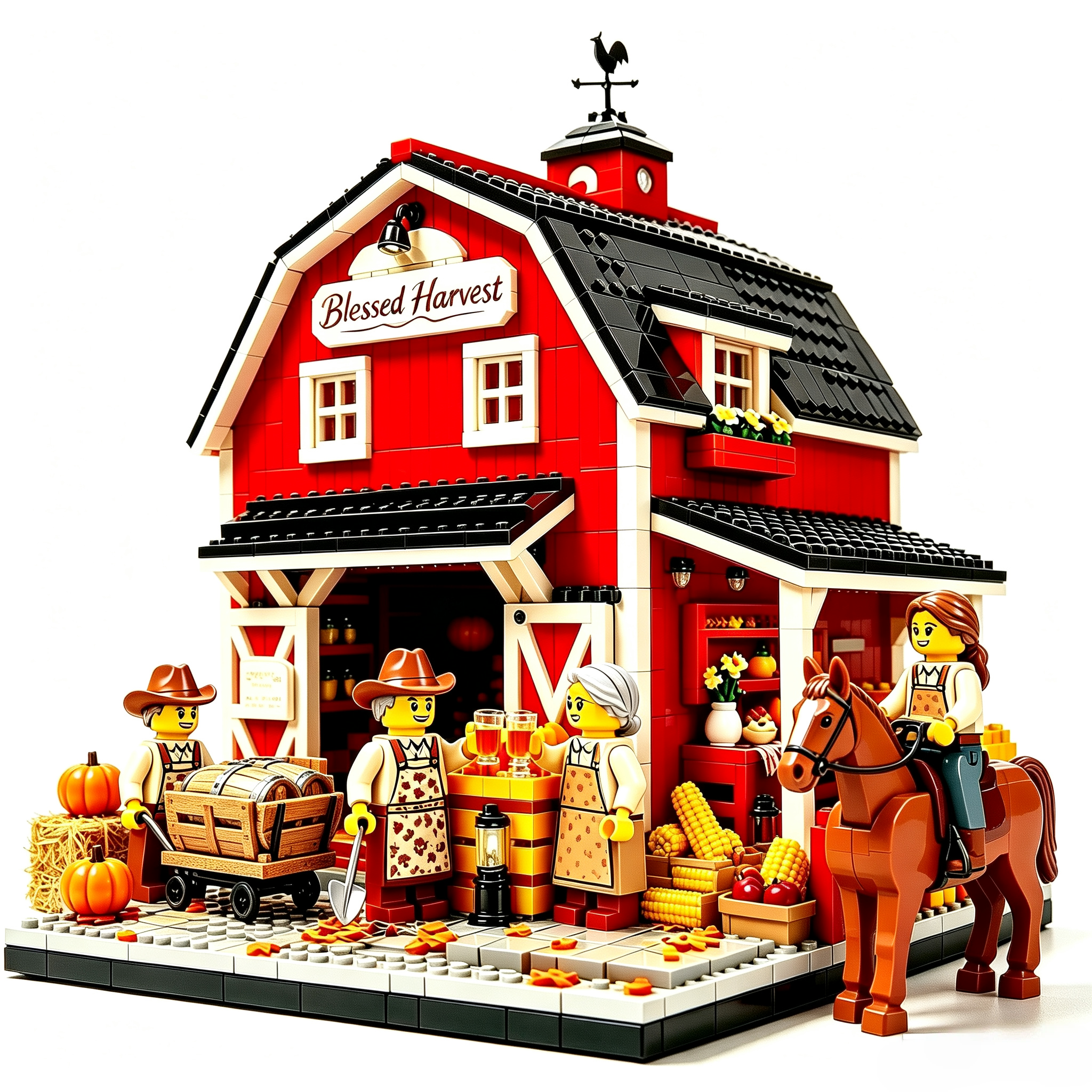 Pumpkin Harvest Barn Building Set