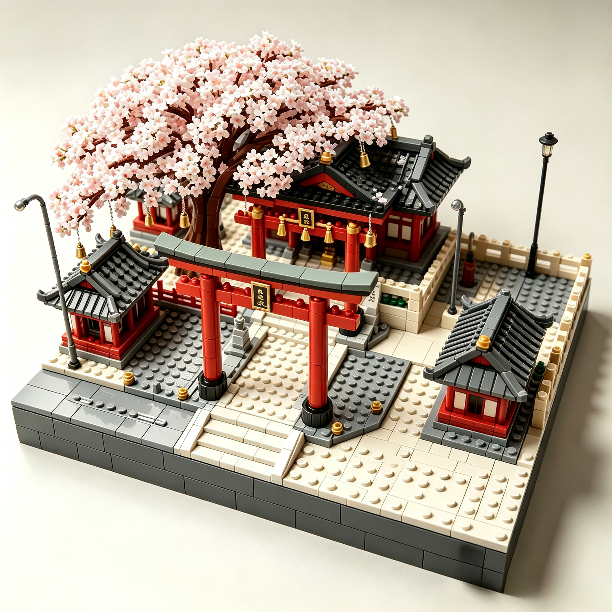 Japanese Sakura Shrine Building Set