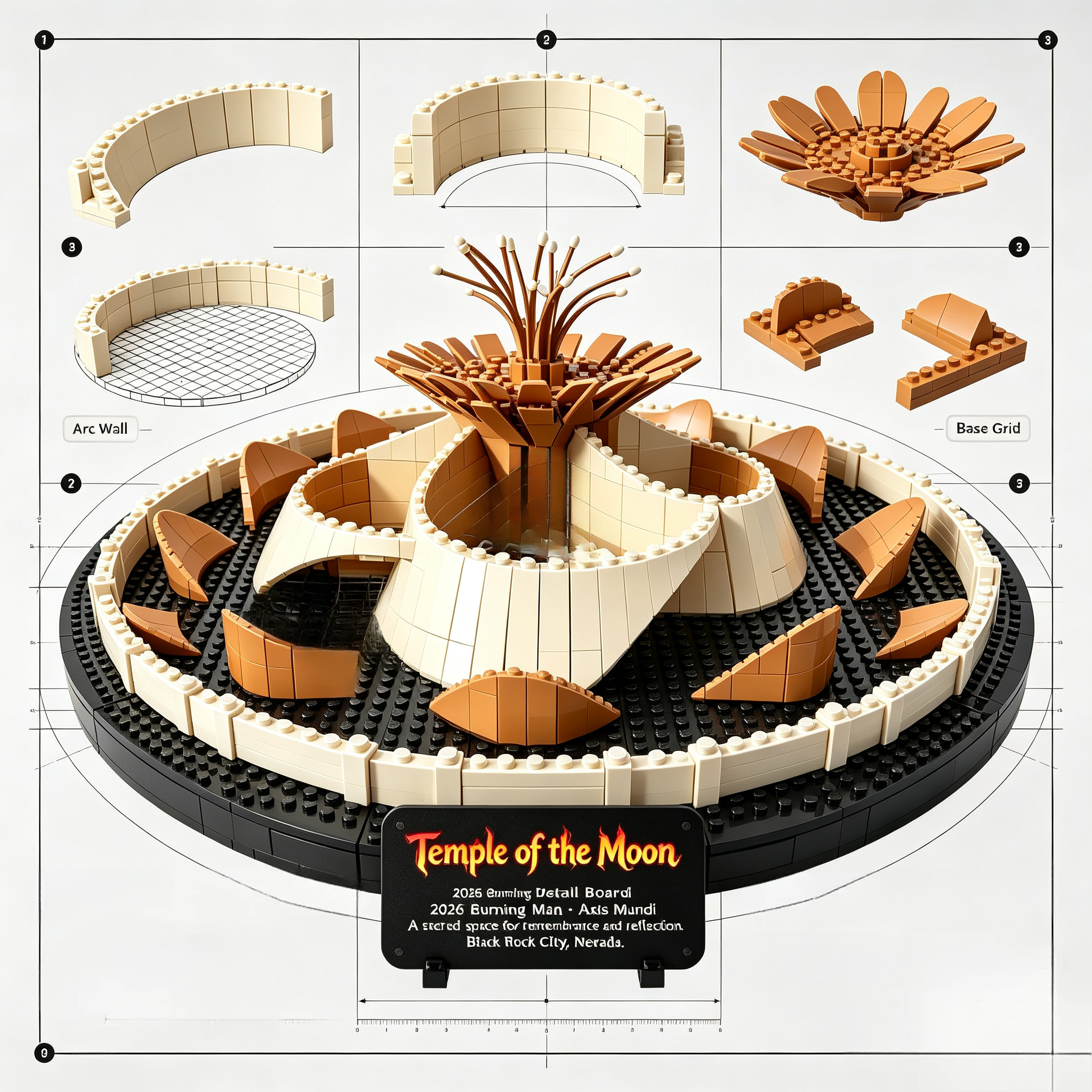 Temple of the Moon‑Burning‑Man Building Set
