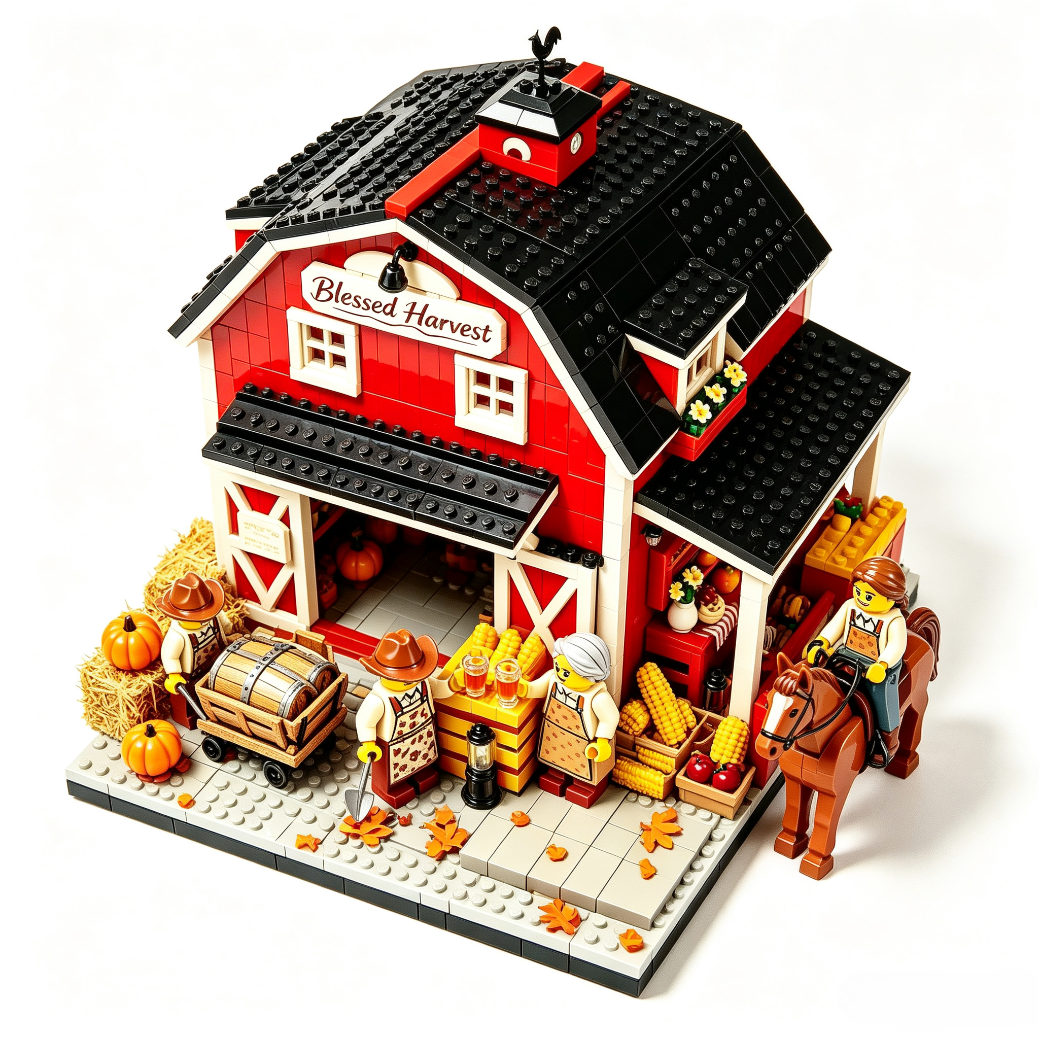 Pumpkin Harvest Barn Building Set