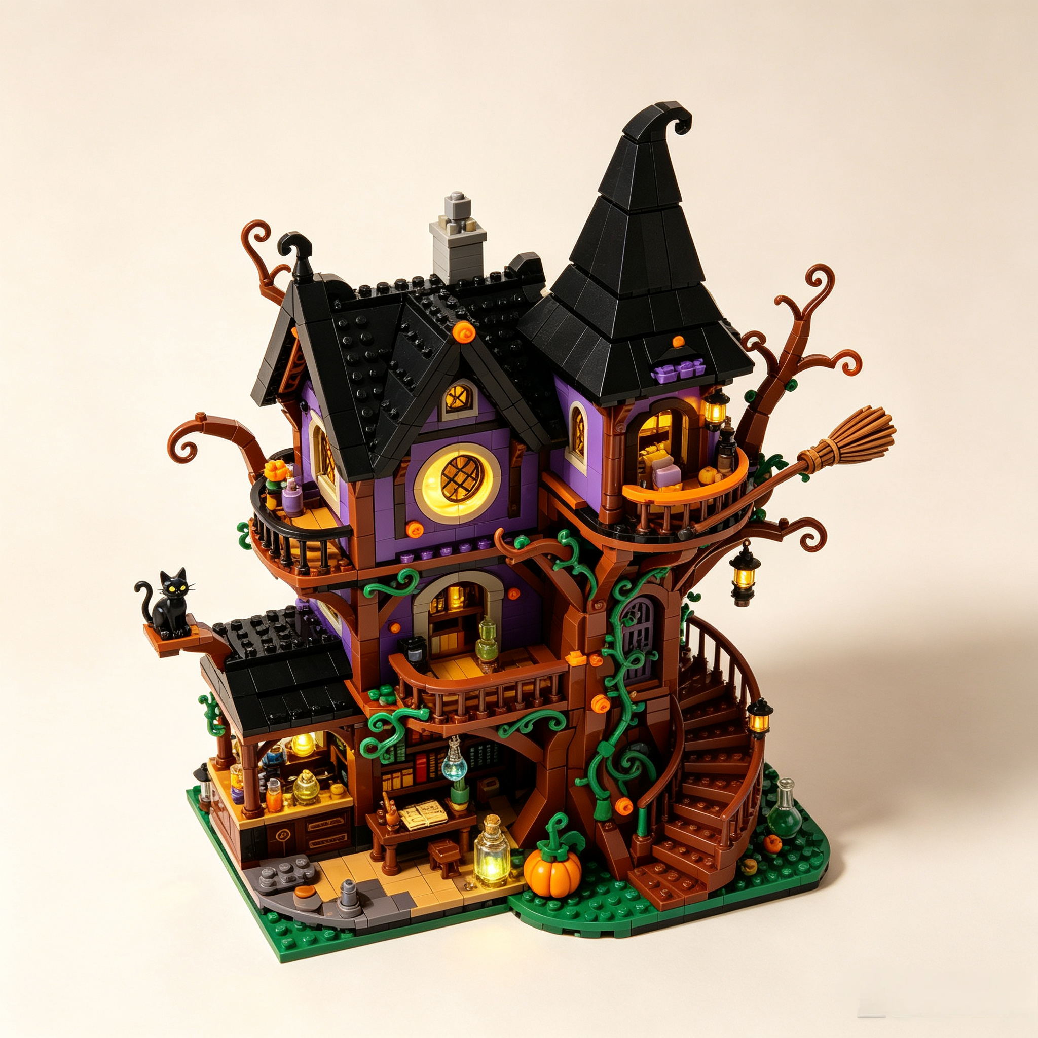 Halloween Witch Tree House Building Set