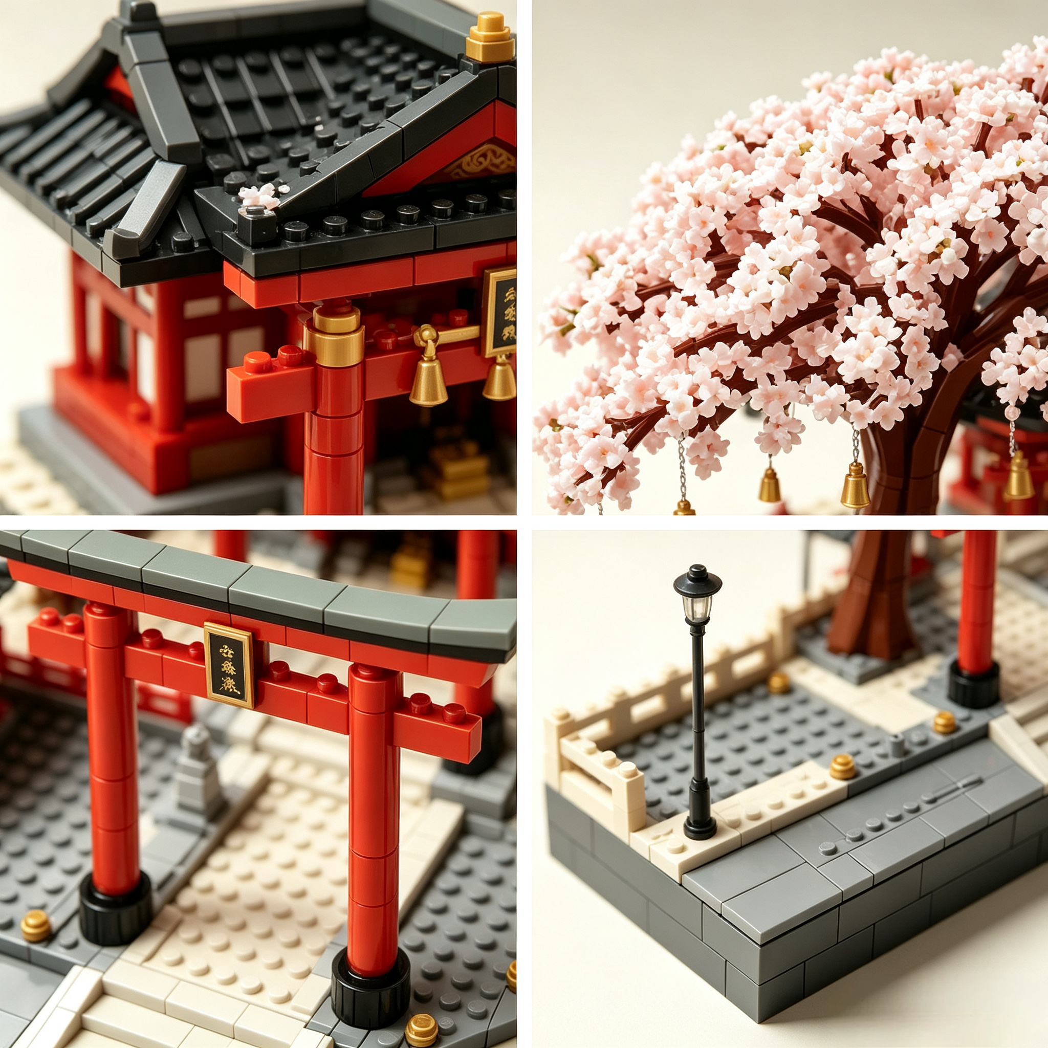 Japanese Sakura Shrine Building Set