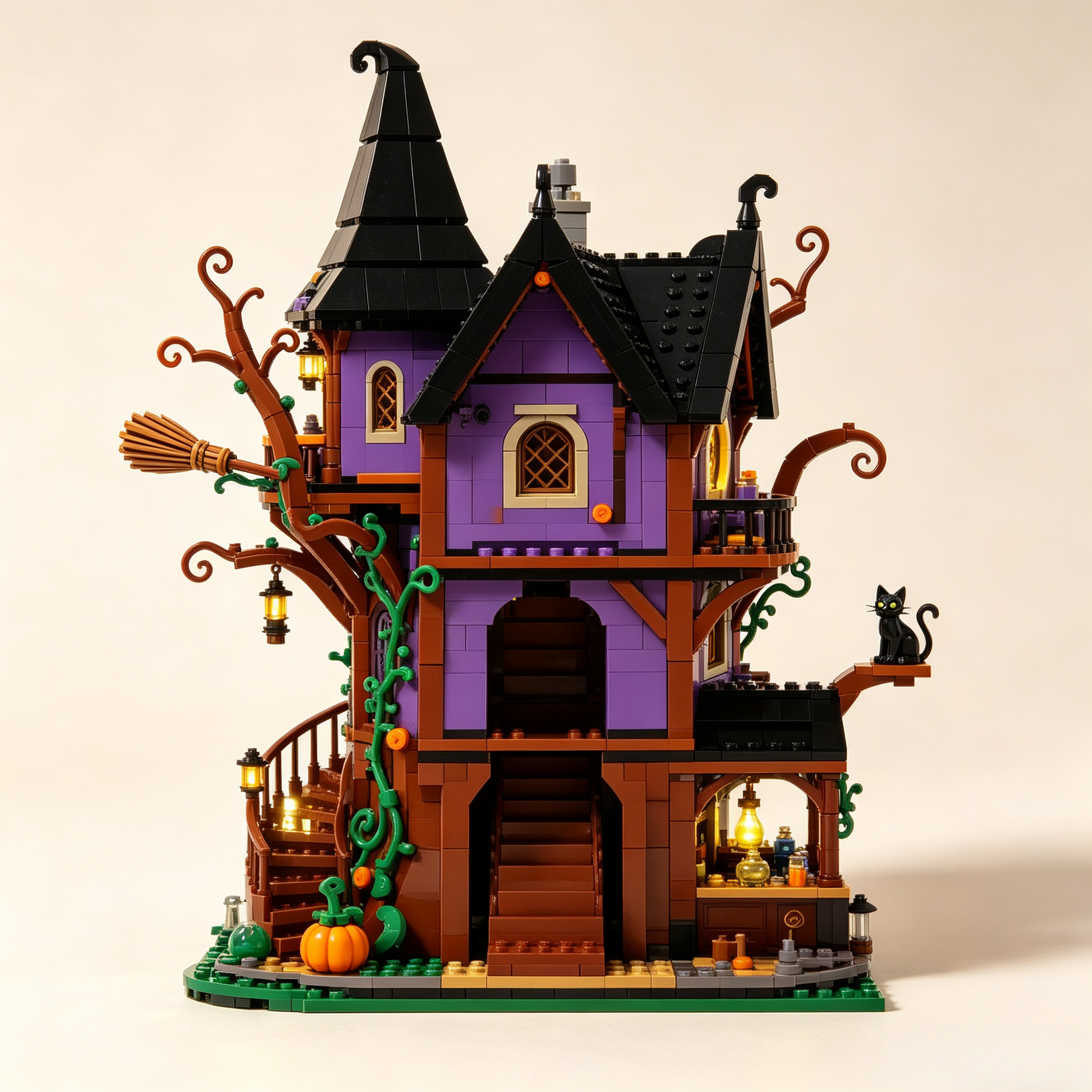 Halloween Witch Tree House Building Set