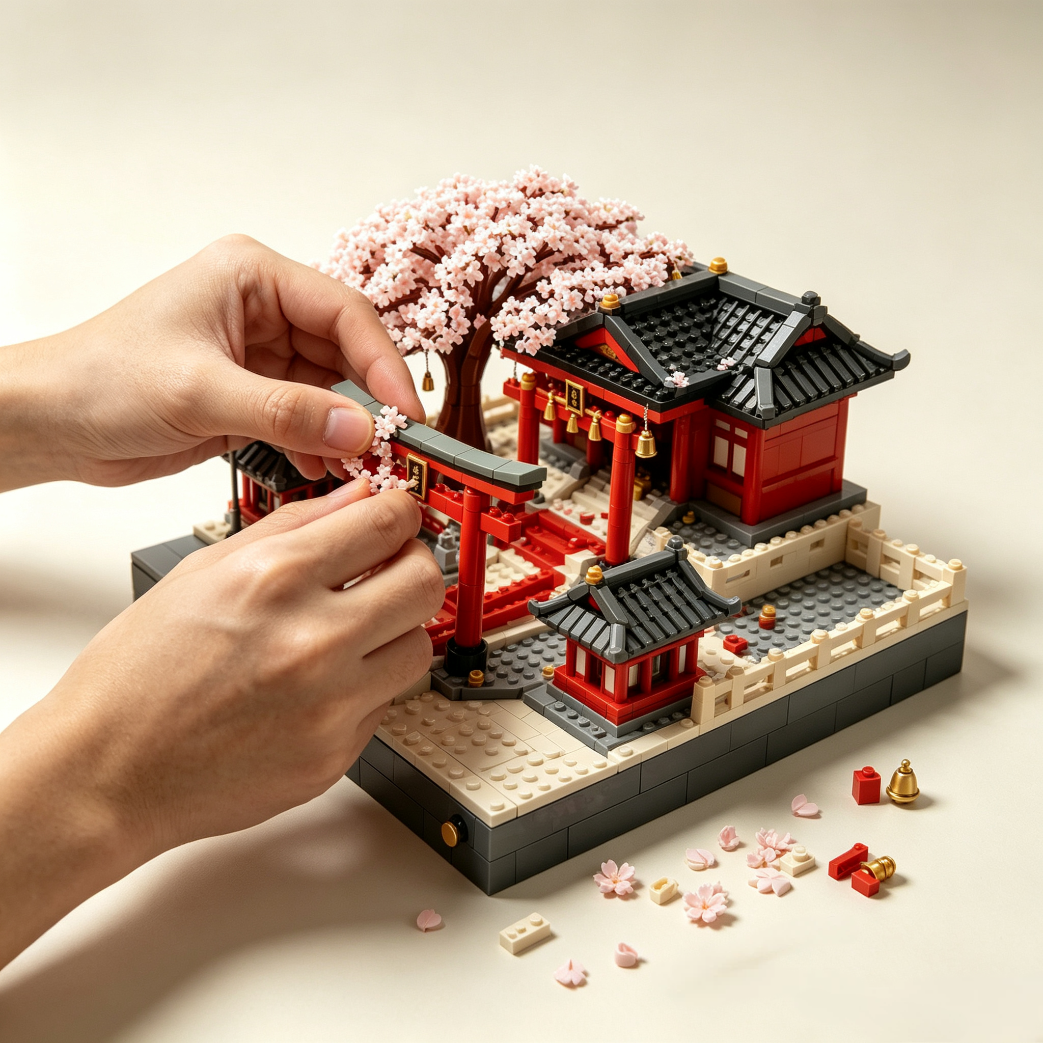 Japanese Sakura Shrine Building Set