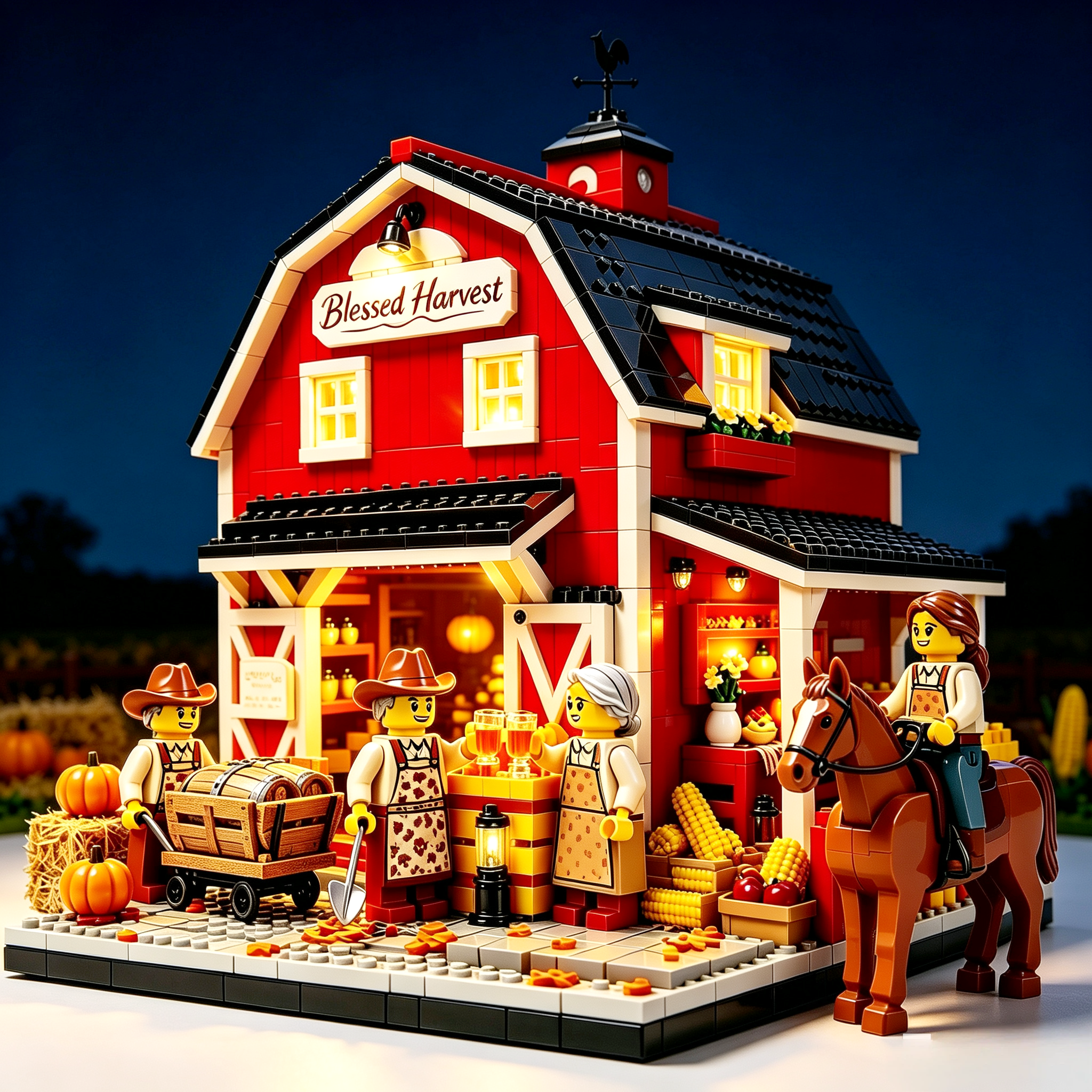 Pumpkin Harvest Barn Building Set