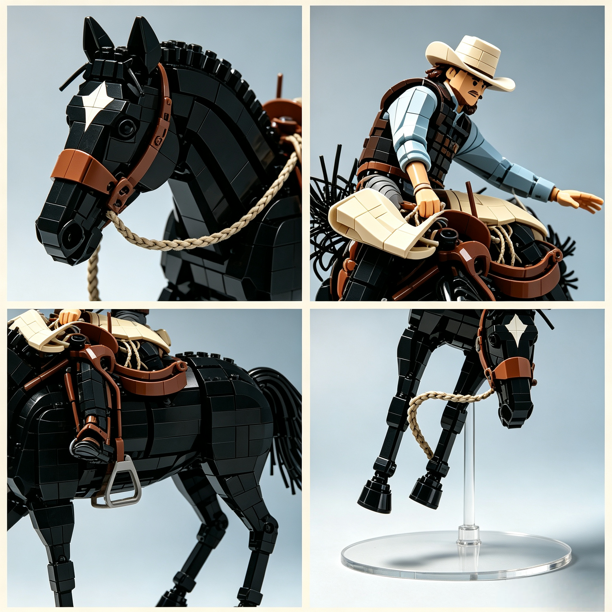 Bucking‑Bronco Cowboy Rodeo Building Set