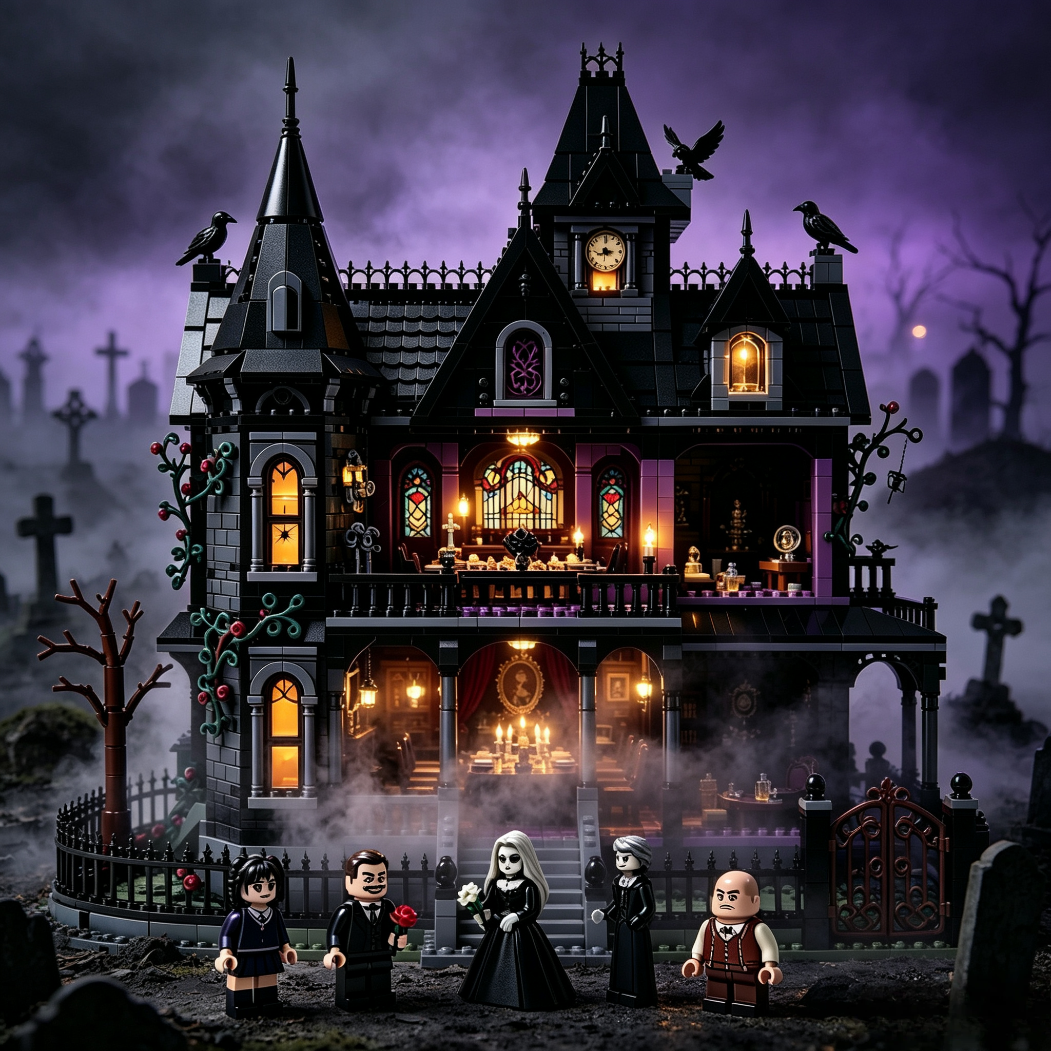 Halloween Gothic Haunted Mansion Building Set