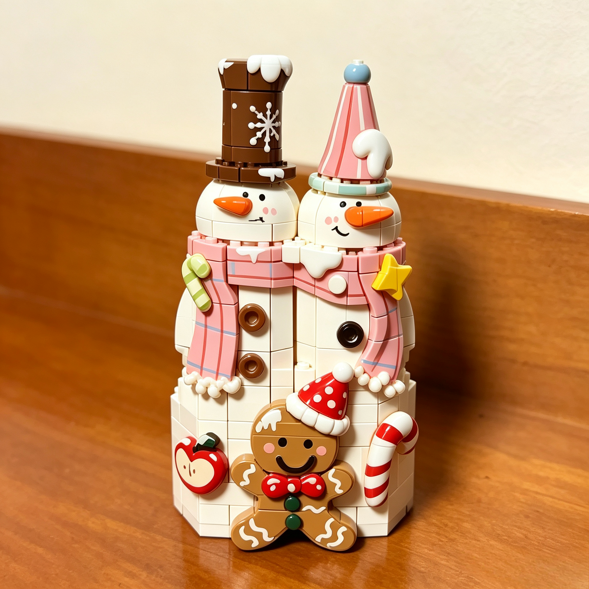 Dual‑Snowman Ginger Christmas Building Set