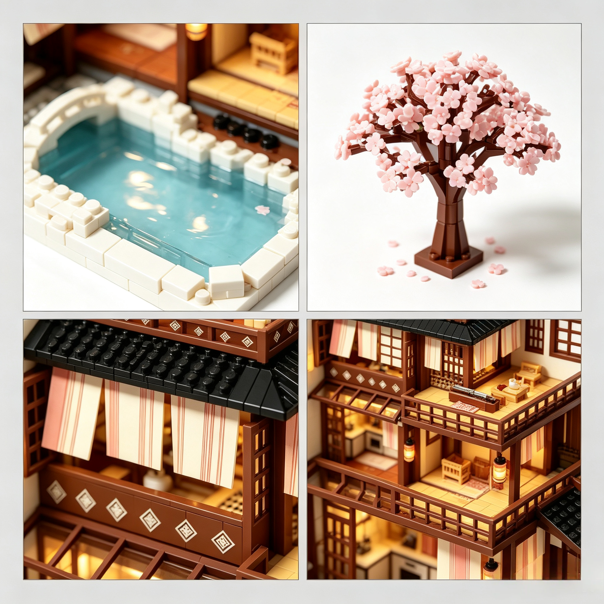 Japanese Machiya Courtyard Building Set