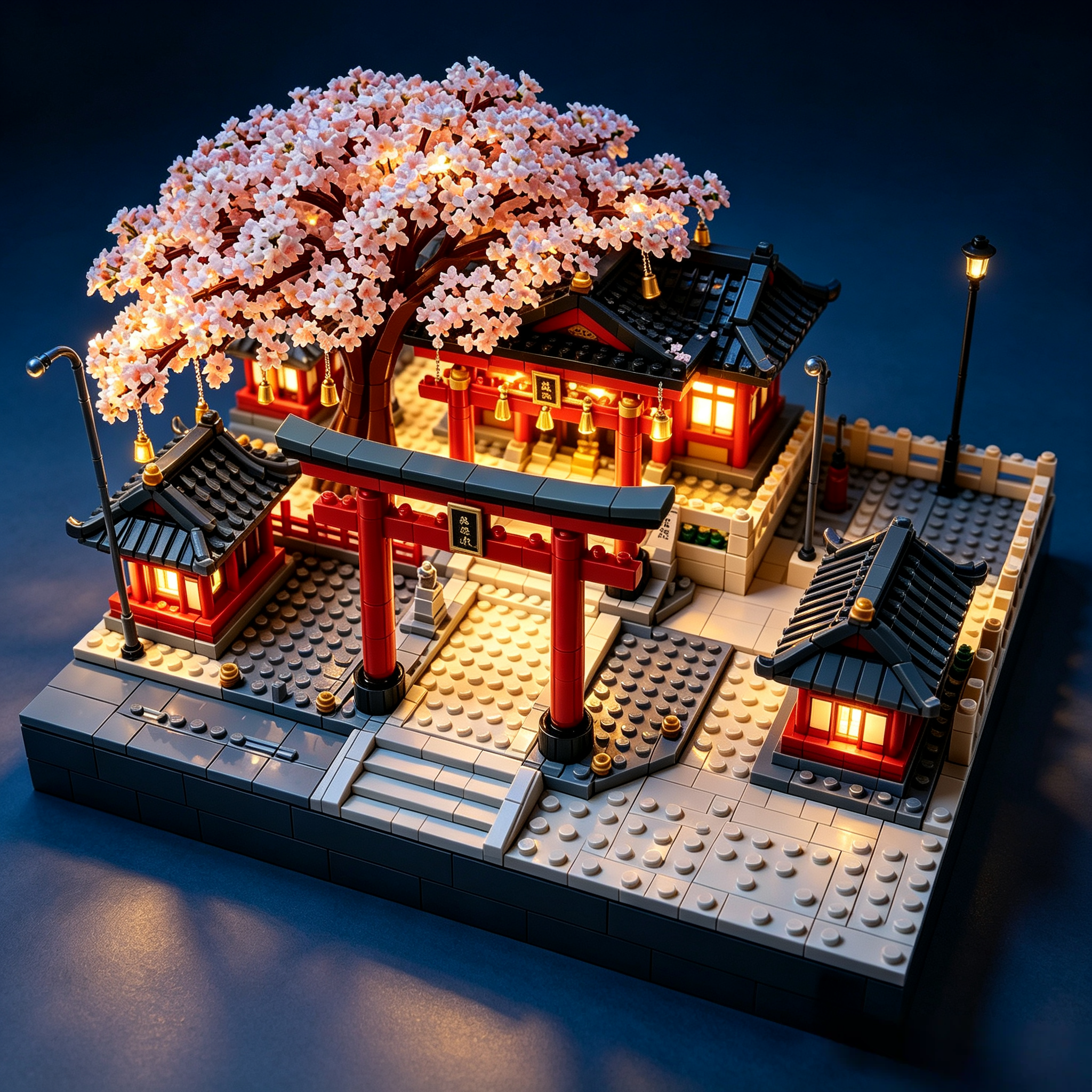 Japanese Sakura Shrine Building Set