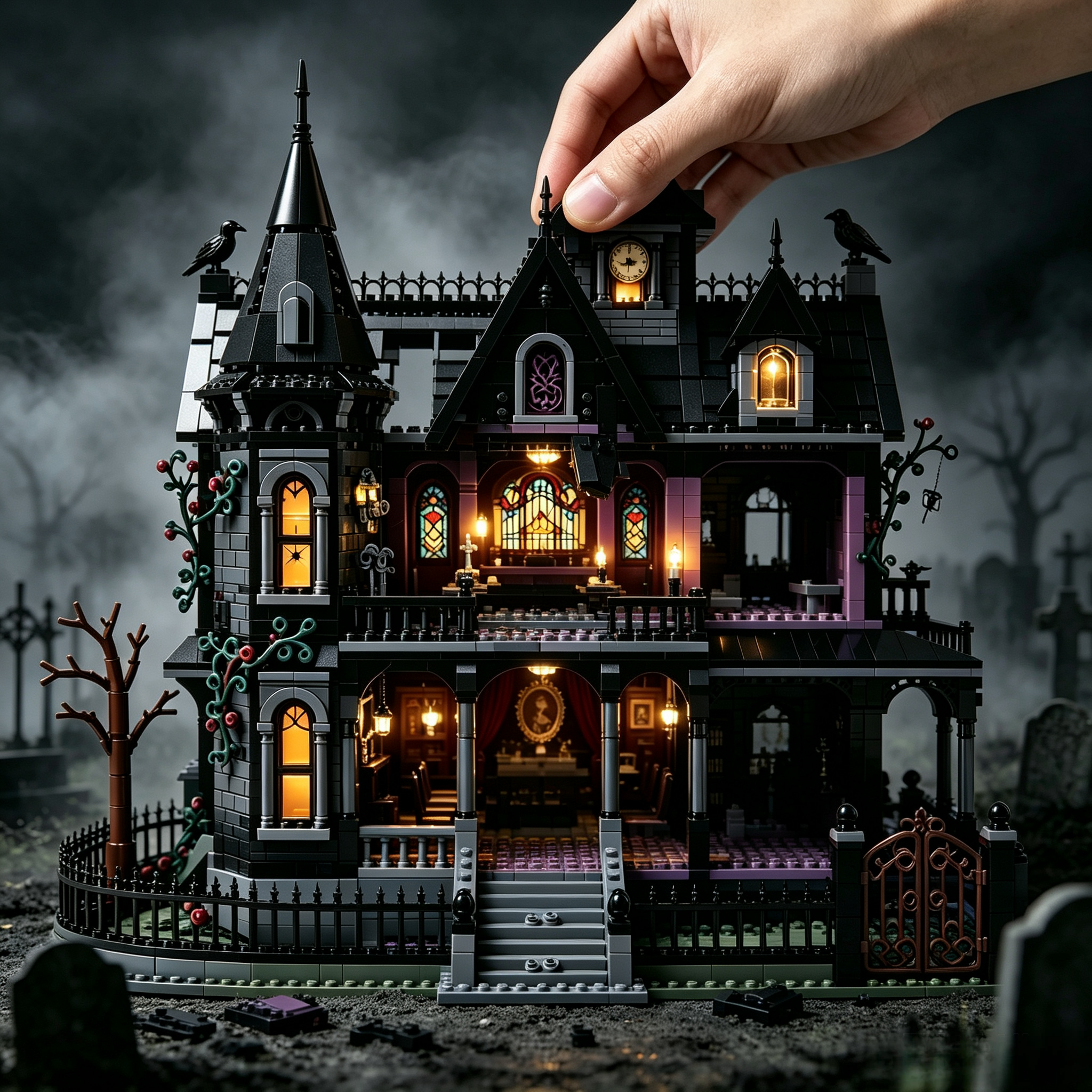 Halloween Gothic Haunted Mansion Building Set