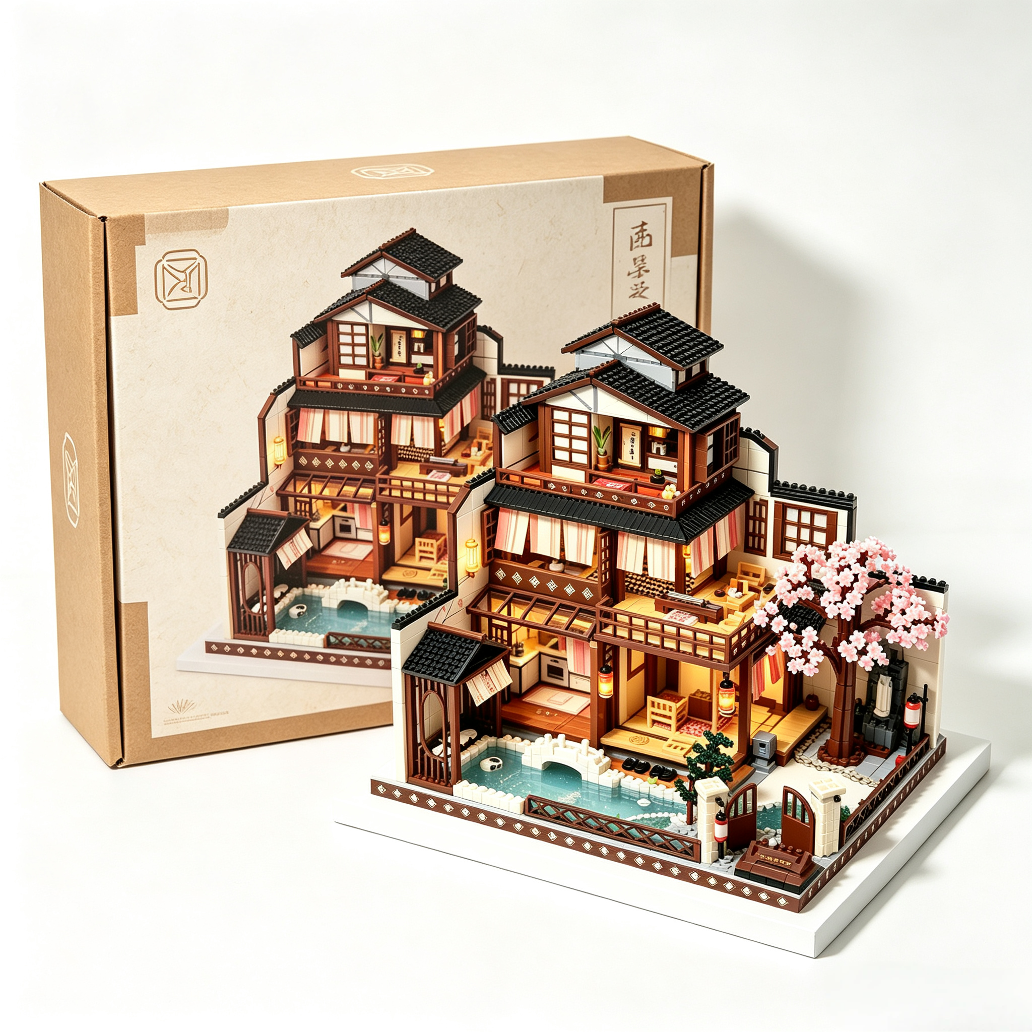 Japanese Machiya Courtyard Building Set