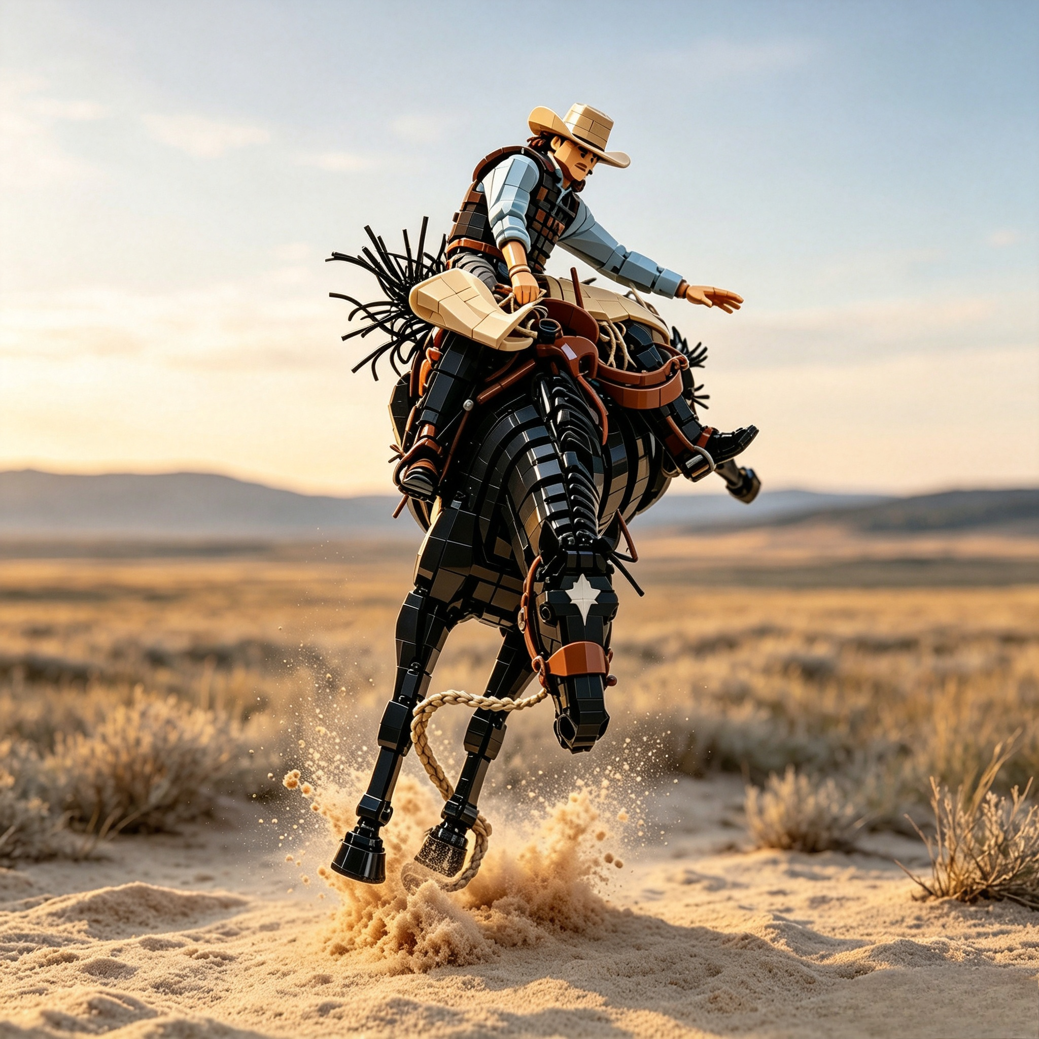 Bucking‑Bronco Cowboy Rodeo Building Set