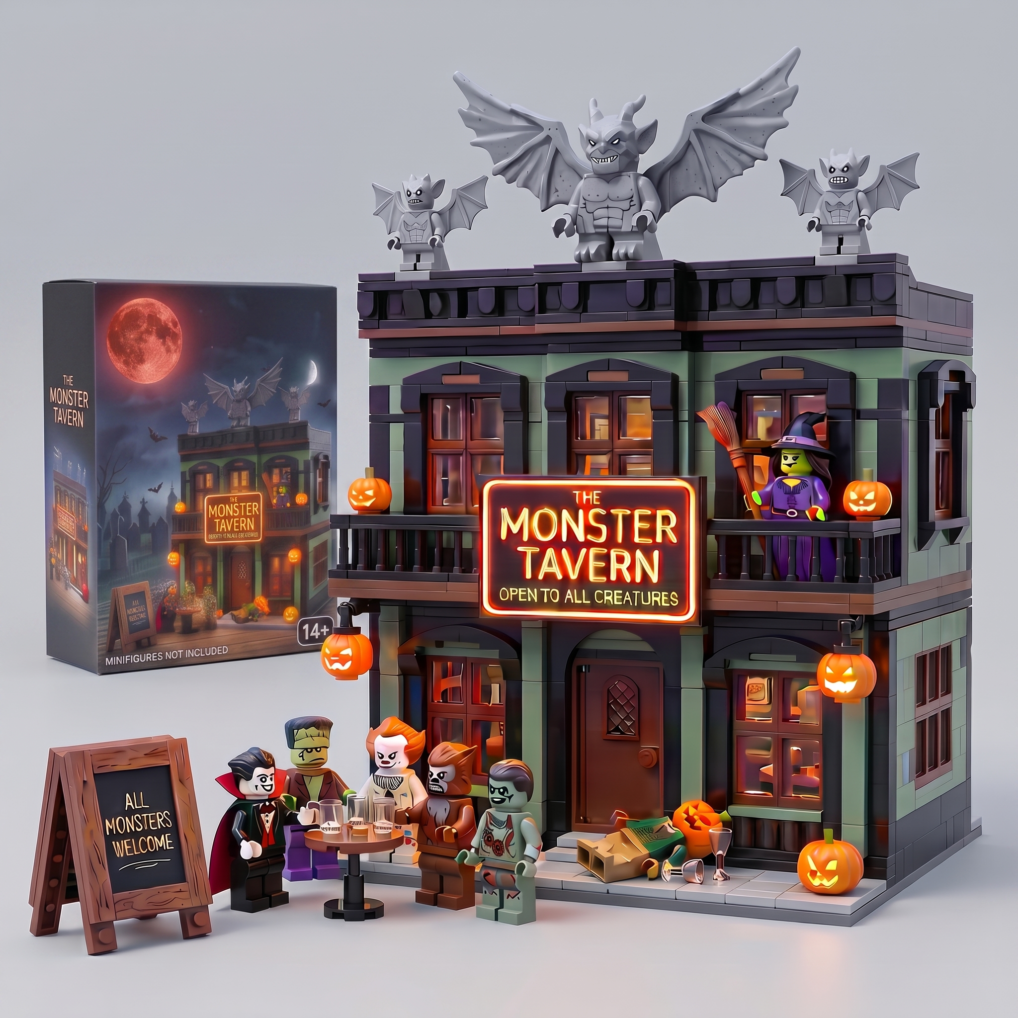 Halloween Spooky Series: The Monster Tavern Light-Up Building Block Set