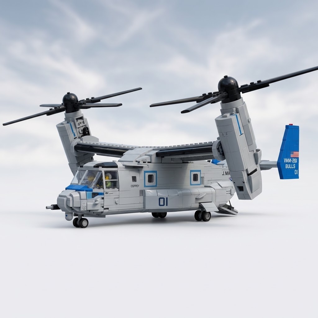 Military Series V-22 Osprey Tiltrotor Aircraft Building Block Set - 1852 PCS