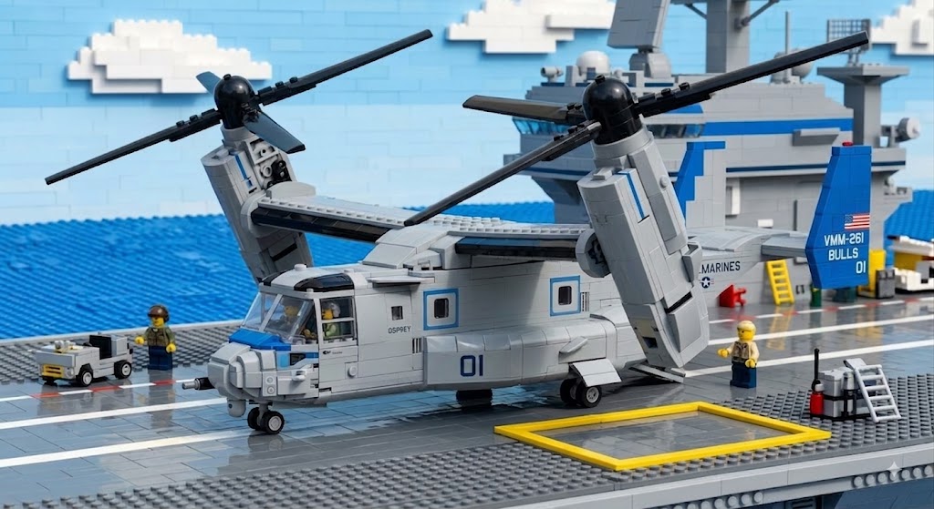 Military Series V-22 Osprey Tiltrotor Aircraft Building Block Set - 1852 PCS