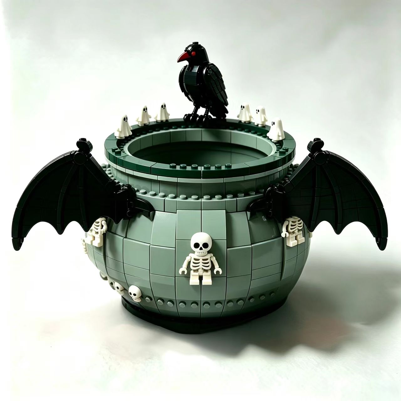 Demon Cauldron Halloween Candy Bowl Building Set