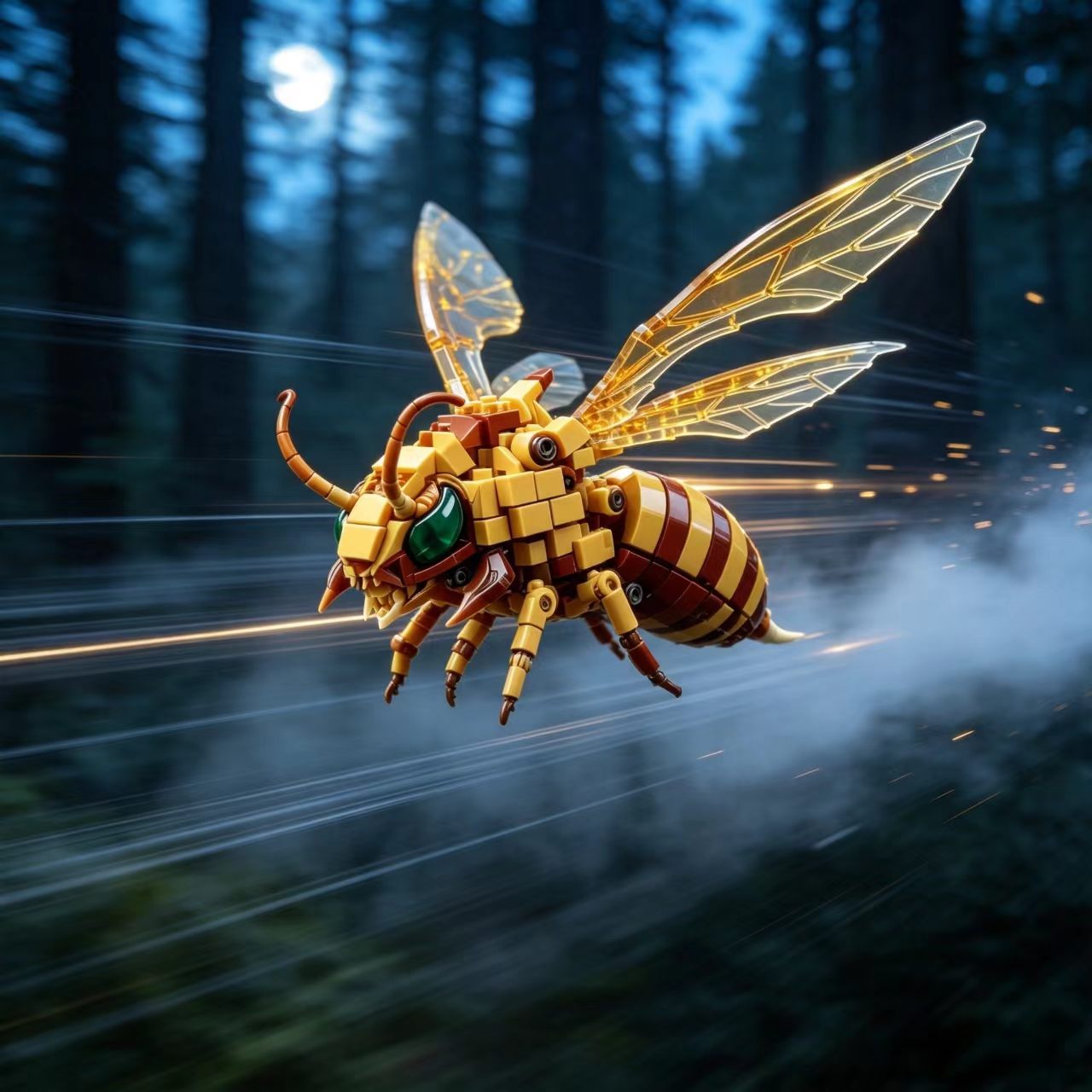 Golden Edge –Flying Reconnaissance Skull Abdominal Hornet Building Blocks Set