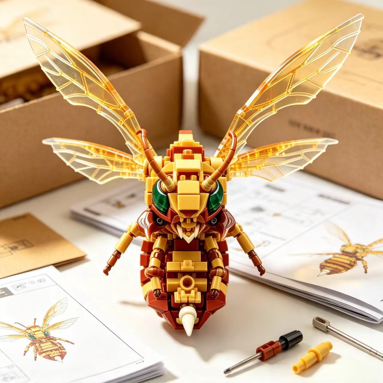 Golden Edge –Flying Reconnaissance Skull Abdominal Hornet Building Blocks Set
