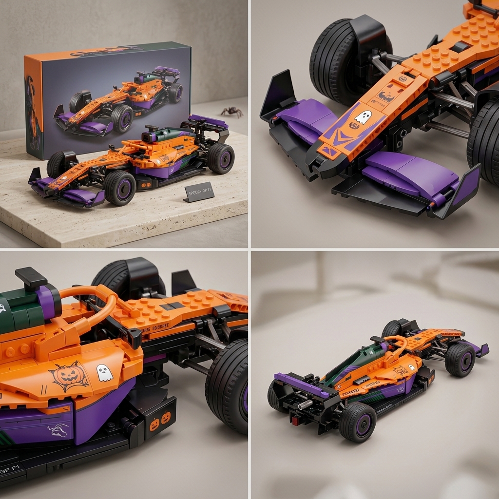 Spooky GP Race‑Car Halloween‑themed F1‑Style Build‑up Decor