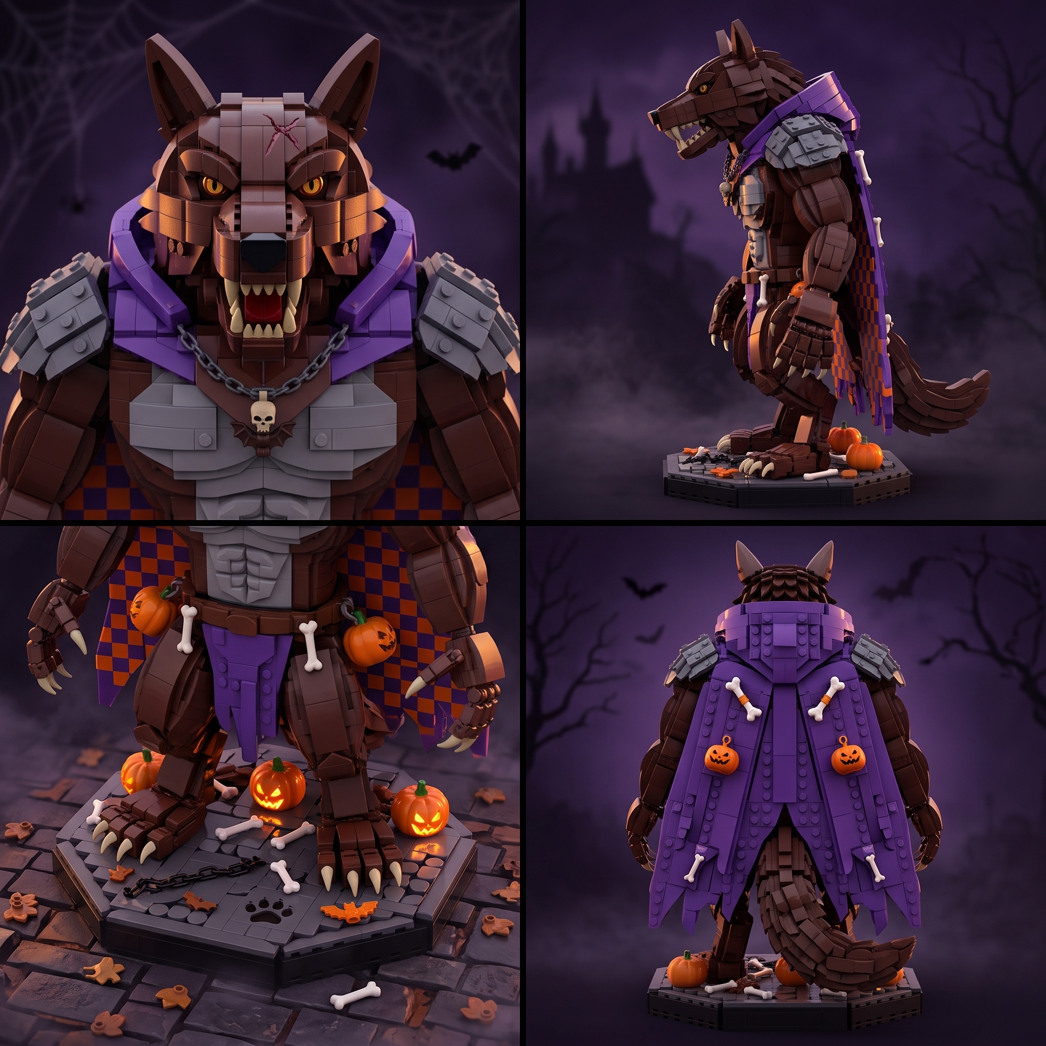 Full Moon Werewolf Statue — Halloween Limited Edition Building Block Set