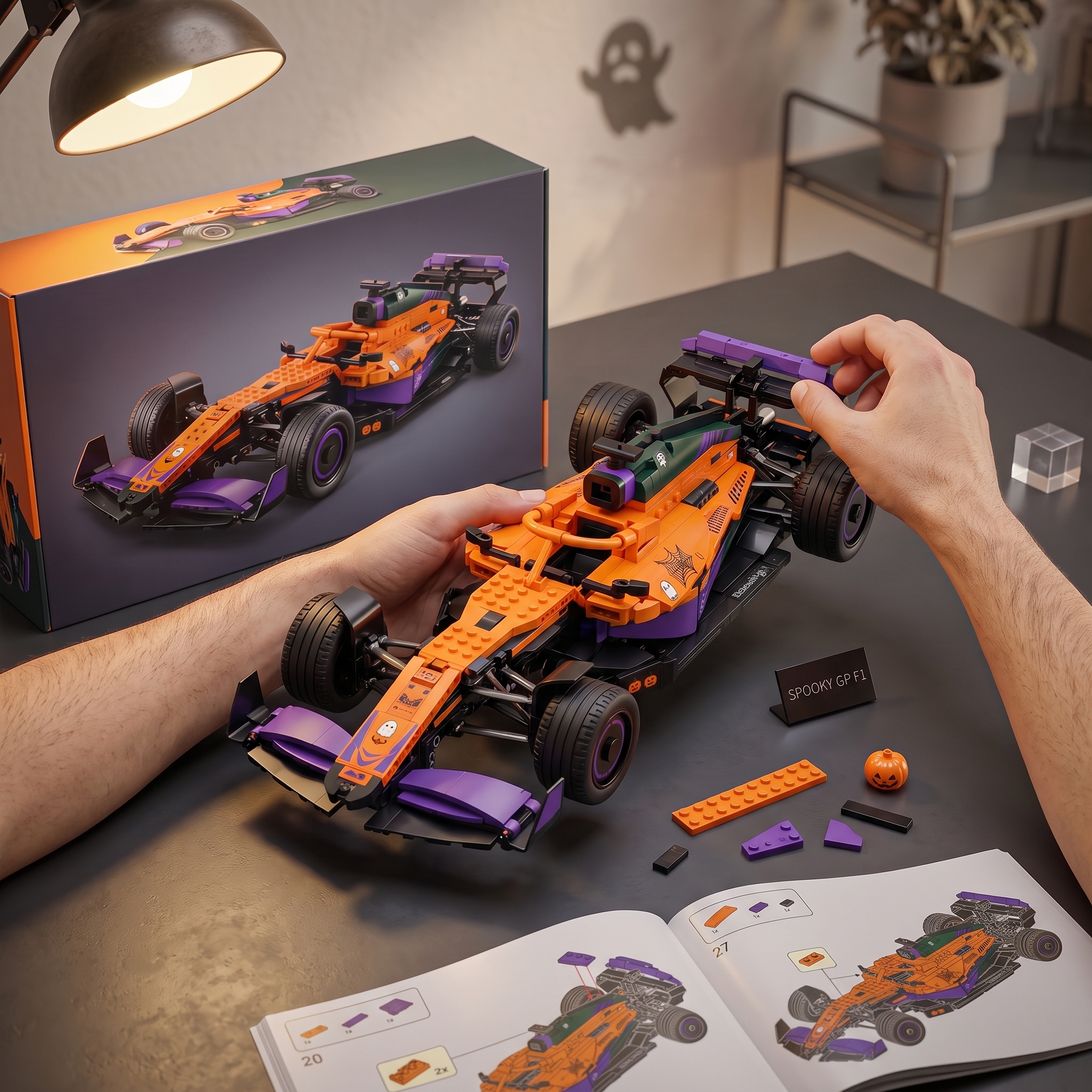 Spooky GP Race‑Car Halloween‑themed F1‑Style Build‑up Decor