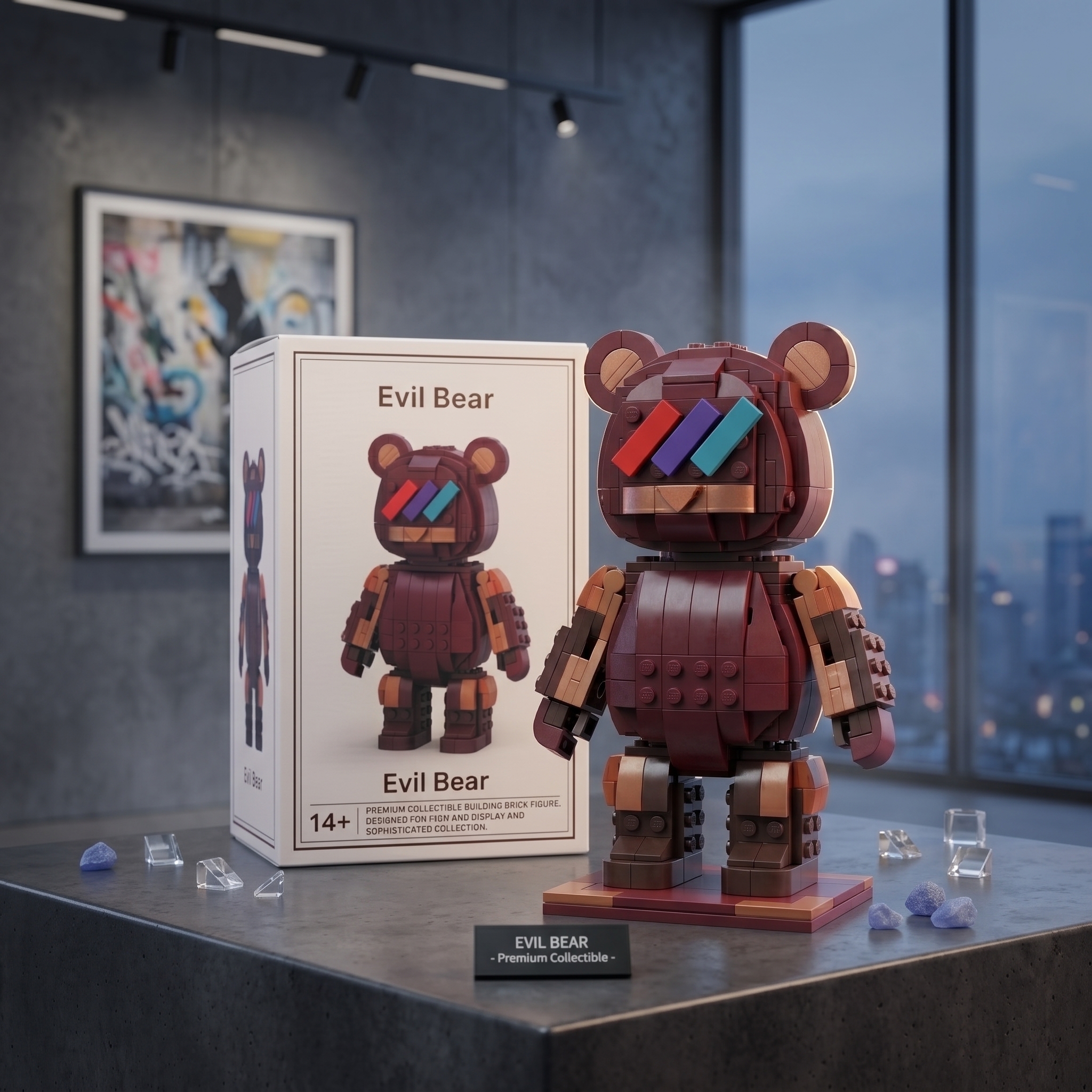 Evil‑Styling Trendy Giant‑Bear Build‑up Collectible Decor