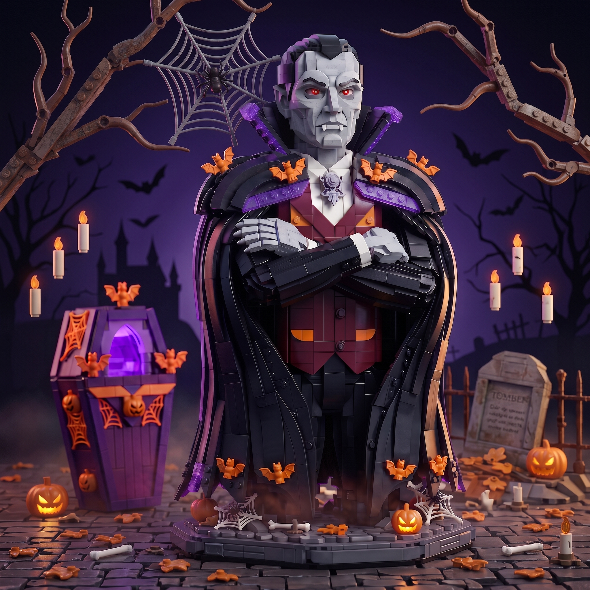 Gothic Vampire Statue — Halloween Limited Edition Building Block Set
