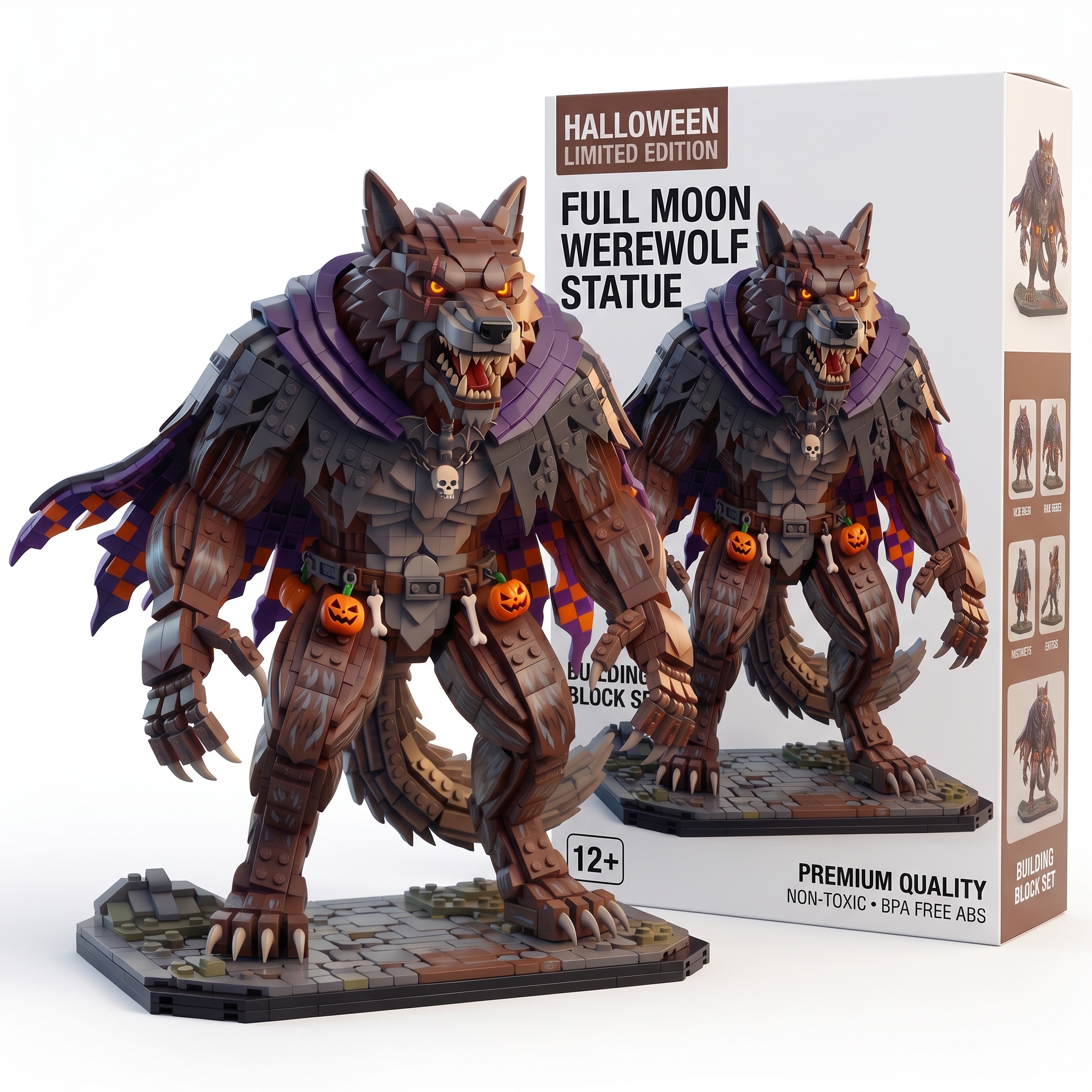Full Moon Werewolf Statue — Halloween Limited Edition Building Block Set