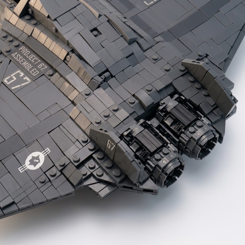 NGAD Sixth Generation Stealth Fighter Jet Building Blocks Set – Advanced Twin-Engine Aircraft Model with Dual Cockpit & Pilot Figures