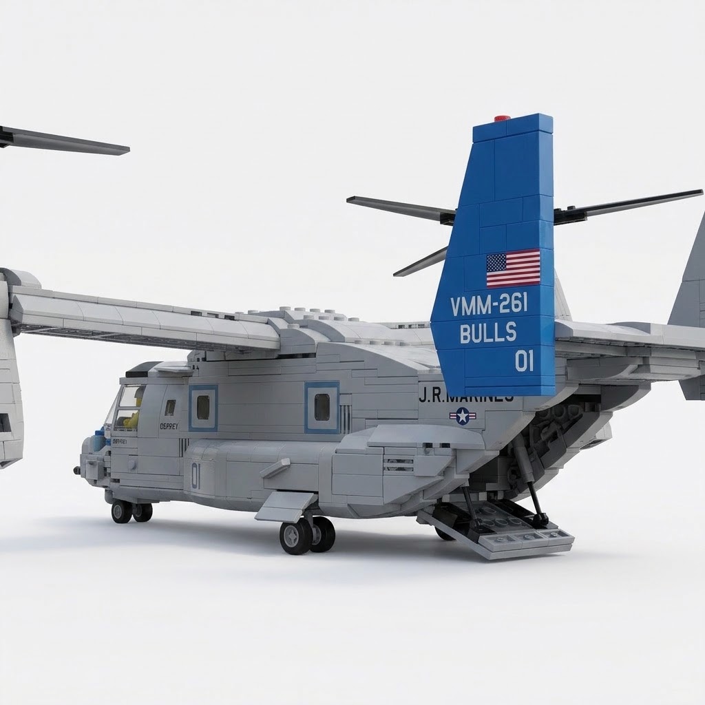 Military Series V-22 Osprey Tiltrotor Aircraft Building Block Set - 1852 PCS