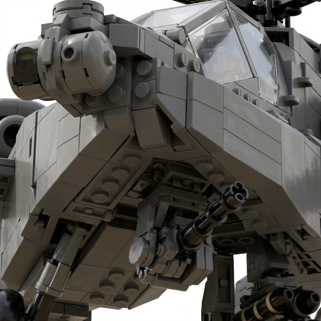 Premium Military Series: AH-64 Apache Attack Helicopter Building Block Set - 1024 Pcs