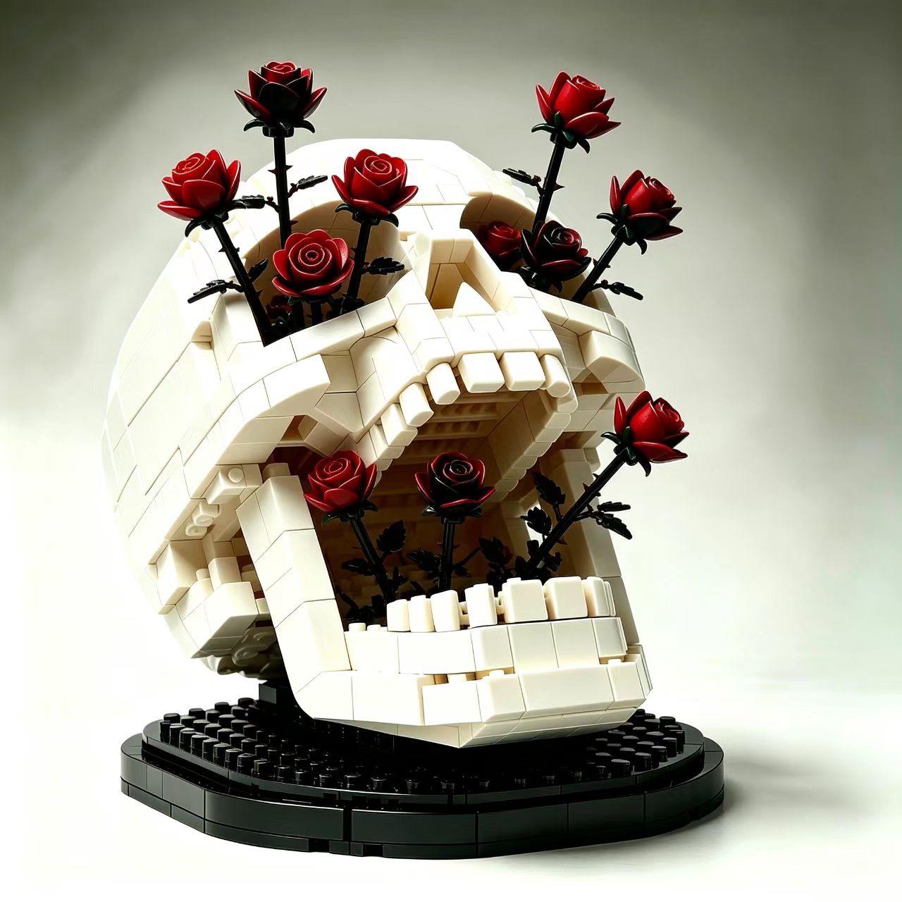 Skull & Red Roses Building Set