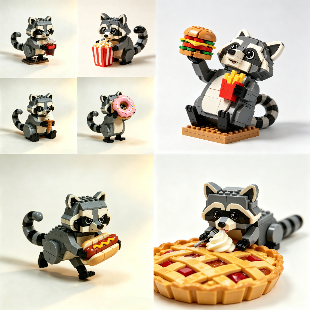 Raccoon Food‑Feast 7‑Day Treat Collectible Set