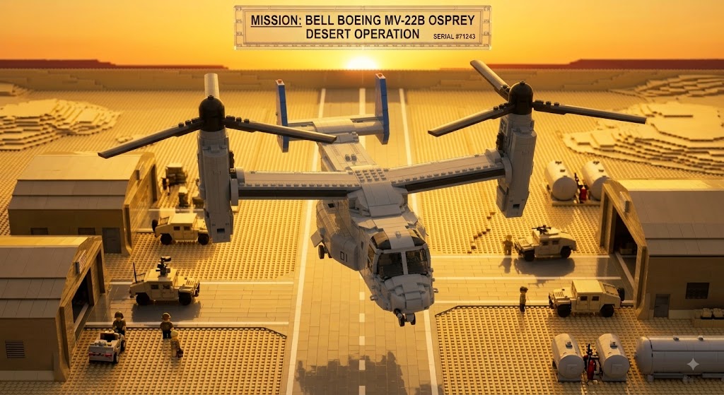 Military Series V-22 Osprey Tiltrotor Aircraft Building Block Set - 1852 PCS