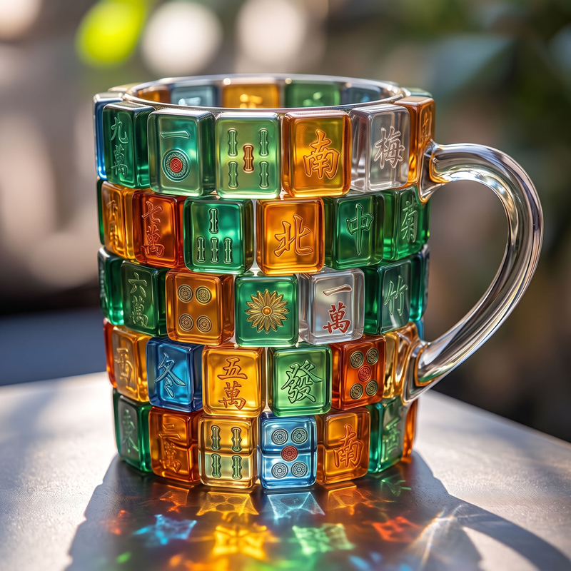 Mahjong Tile Glass Mug