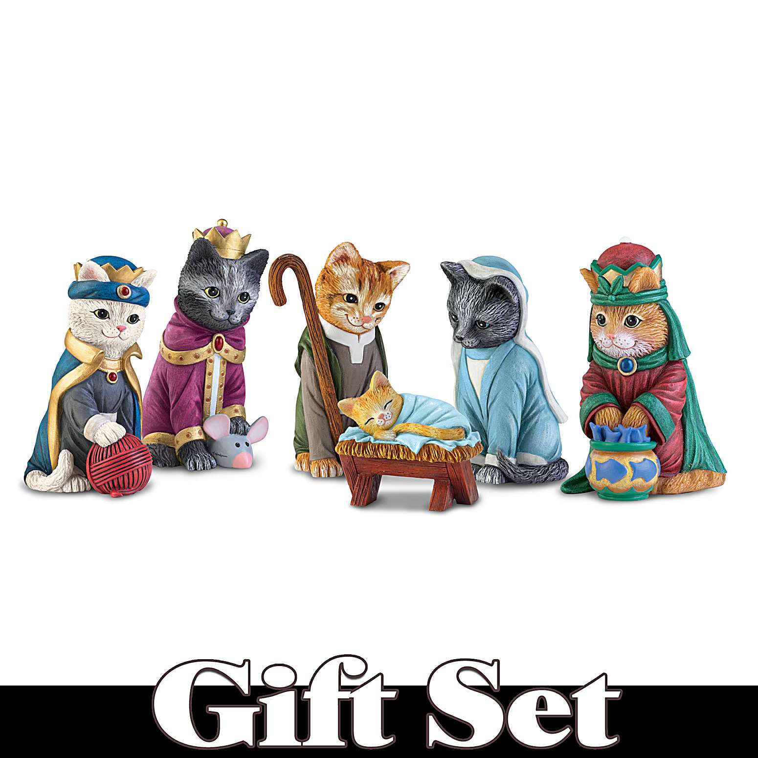 The PURR-fect Christmas Pageant" Nativity Figurine Set