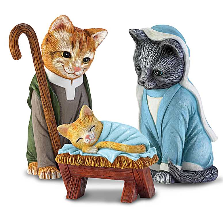 The PURR-fect Christmas Pageant" Nativity Figurine Set