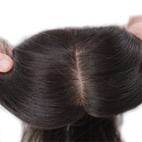 Natural Human Hair Topper | Straight Style丨Perm-able丨Silk & Lace Base | 9'' * 9'' Base丨 Give You a Brand New Look